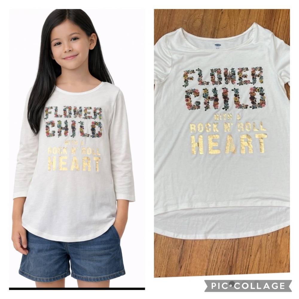Off white “flower child” top